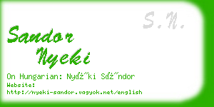 sandor nyeki business card